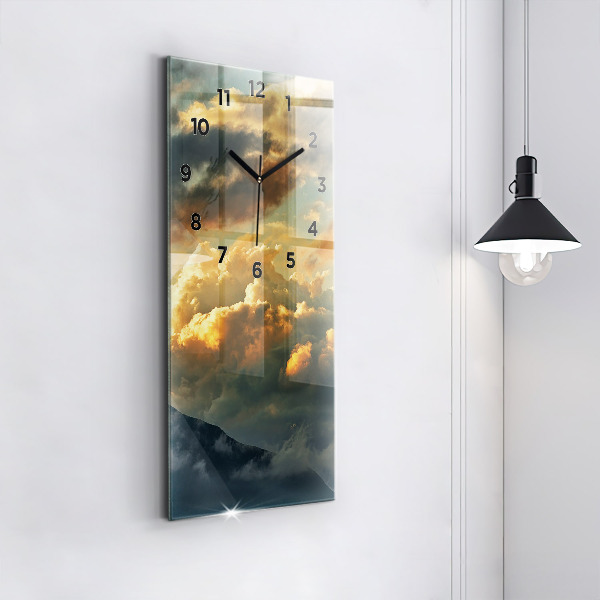 Reloj de cristal vertical Vuelo en globo en las nubes - espejomat.es