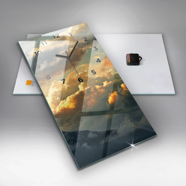 Reloj de cristal vertical Vuelo en globo en las nubes - espejomat.es