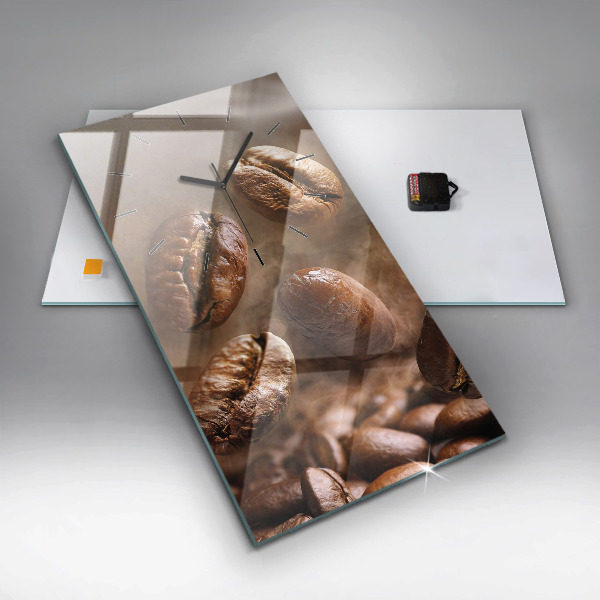 Reloj de cristal vertical Granos de café - espejomat.es