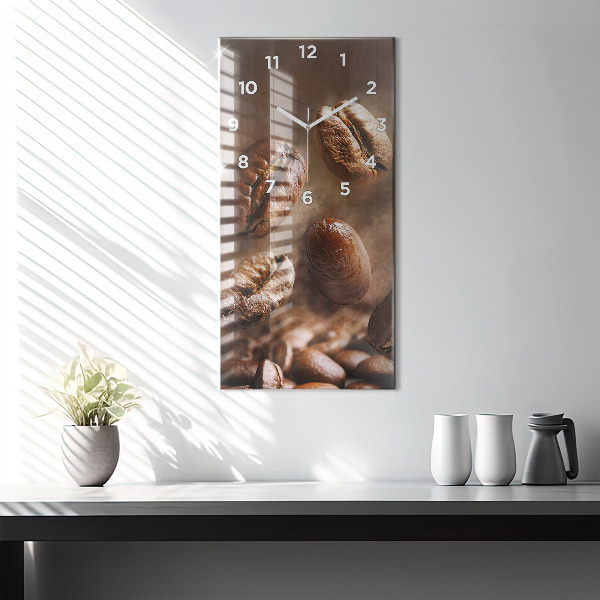 Reloj de cristal vertical Granos de café - espejomat.es