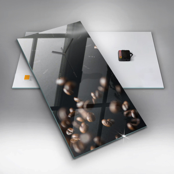 Reloj de cristal vertical Granos de café - espejomat.es