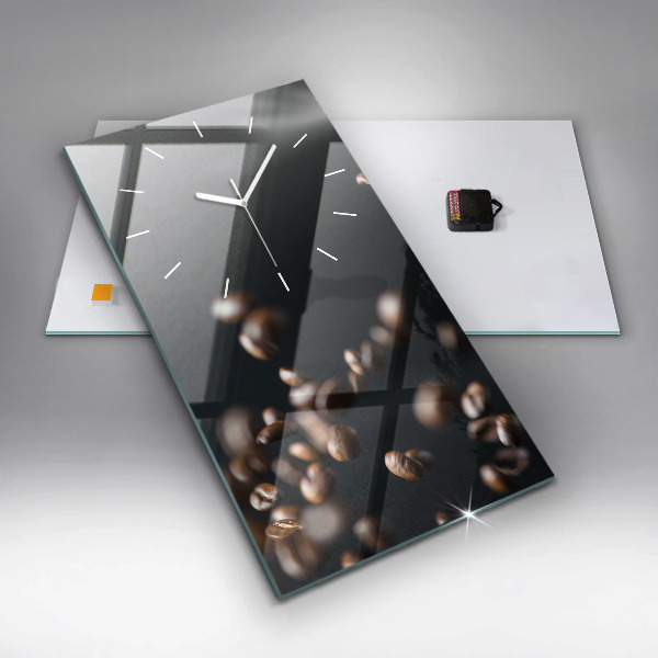 Reloj de cristal vertical Granos de café - espejomat.es
