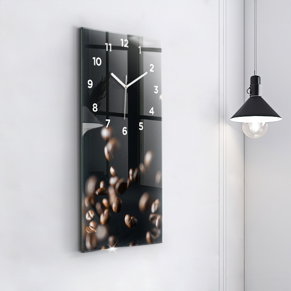 Reloj de cristal vertical Granos de café - espejomat.es