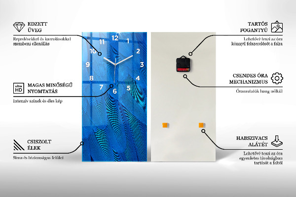 Reloj de cristal vertical Cítricos en agua - espejomat.es