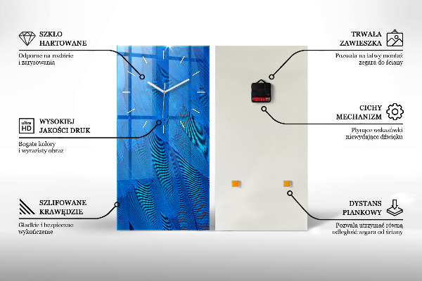 Reloj de cristal vertical Cítricos en agua - espejomat.es