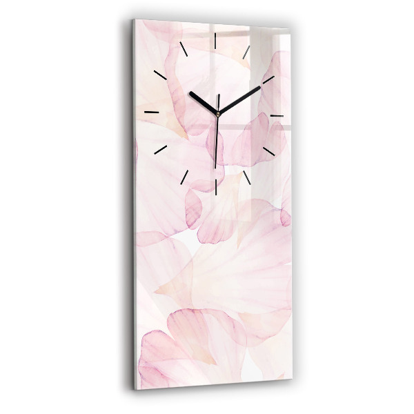 Reloj de cristal vertical Pétalos de acuarela - espejomat.es