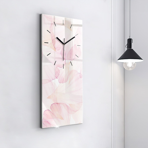 Reloj de cristal vertical Pétalos de acuarela - espejomat.es