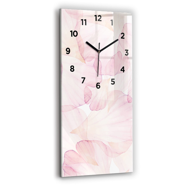 Reloj de cristal vertical Pétalos de acuarela - espejomat.es