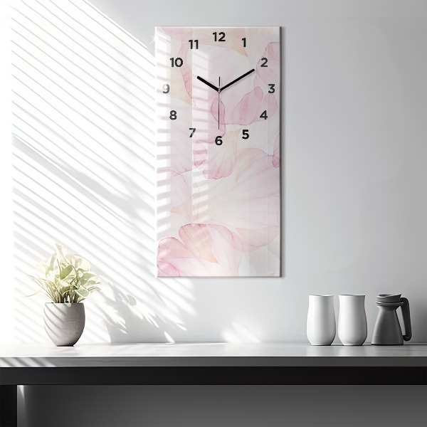 Reloj de cristal vertical Pétalos de acuarela - espejomat.es