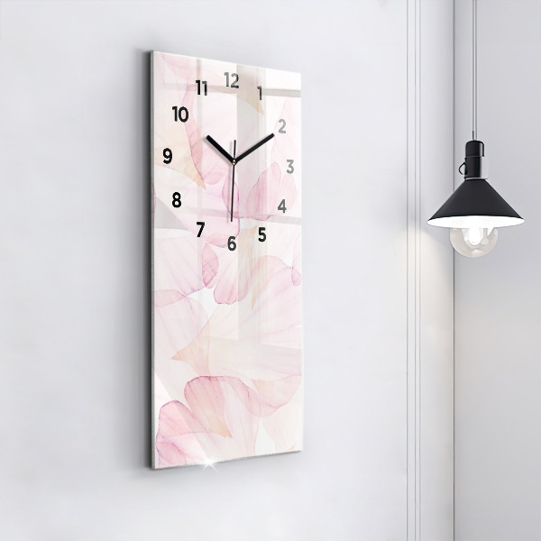 Reloj de cristal vertical Pétalos de acuarela - espejomat.es