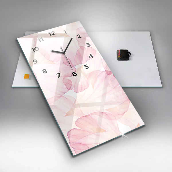 Reloj de cristal vertical Pétalos de acuarela - espejomat.es