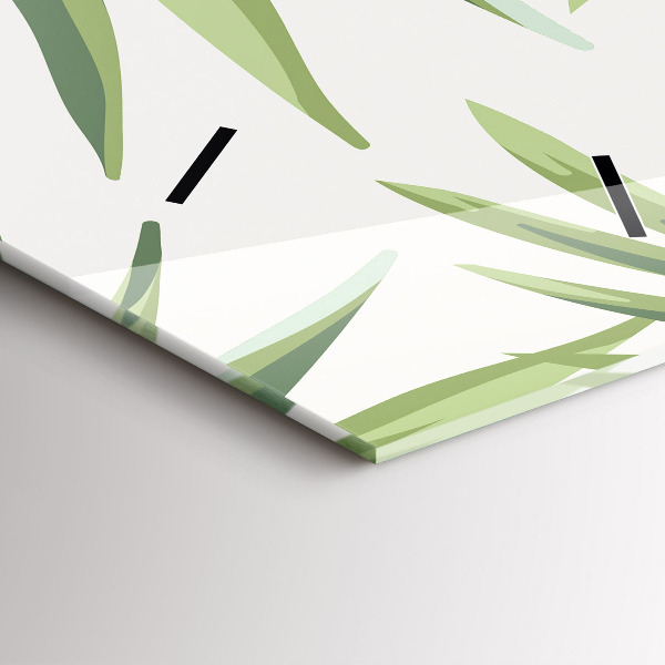 Reloj de cristal vertical Patrón tropical - espejomat.es