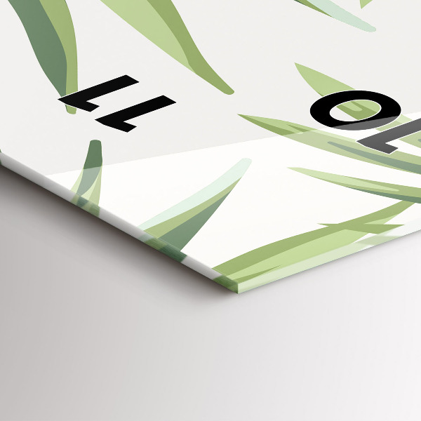 Reloj de cristal vertical Patrón tropical - espejomat.es