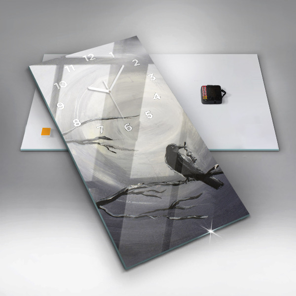 Reloj vertical Cuervo a la luz de la luna - espejomat.es