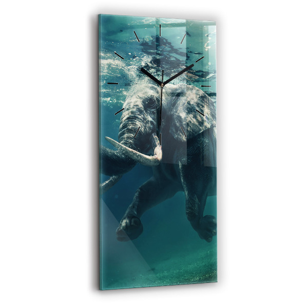 Reloj vertical Elefante flotante en el océano - espejomat.es