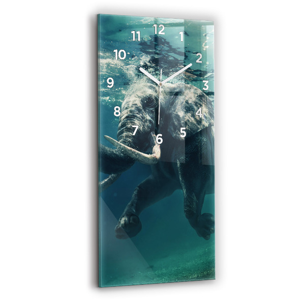 Reloj vertical Elefante flotante en el océano - espejomat.es