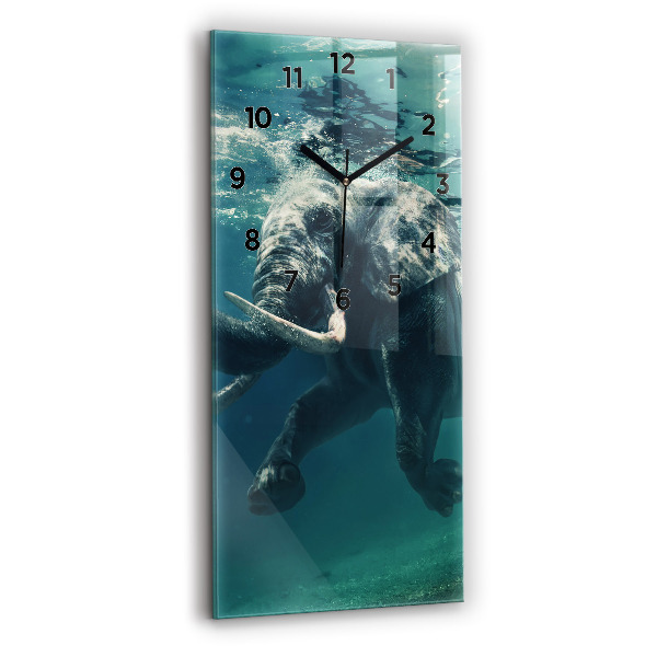 Reloj vertical Elefante flotante en el océano - espejomat.es
