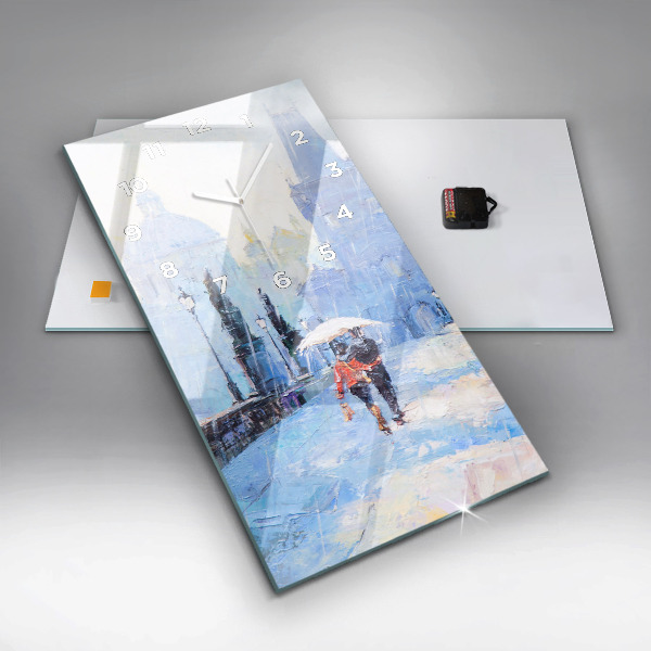 Reloj de vidrio vertical Arte al óleo - espejomat.es