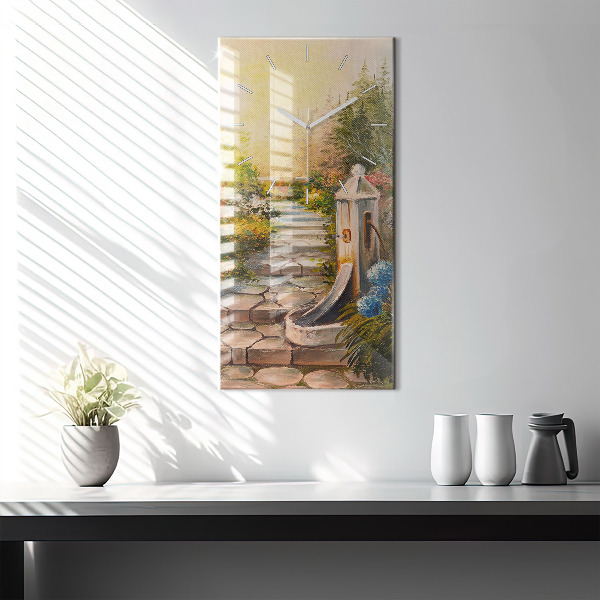 Reloj de cristal vertical Composición al óleo en un bosque - espejomat.es