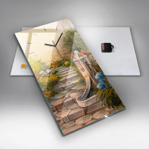 Reloj de cristal vertical Composición al óleo en un bosque - espejomat.es