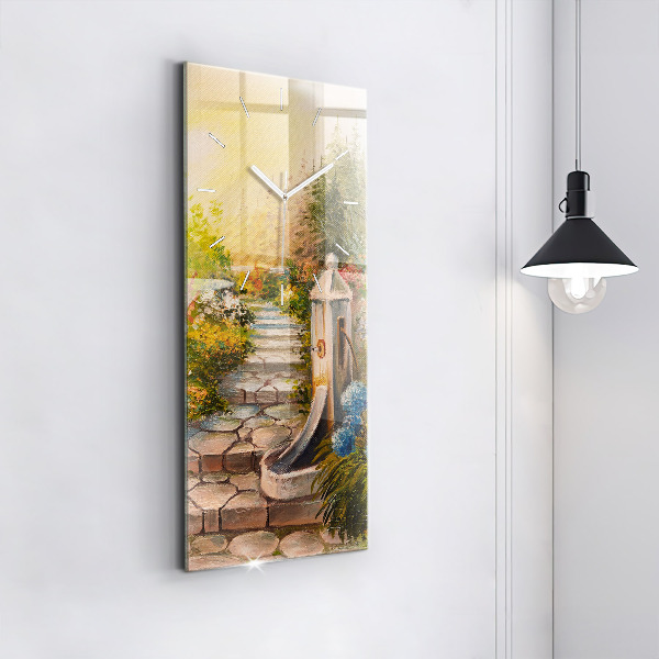 Reloj de cristal vertical Composición al óleo en un bosque - espejomat.es