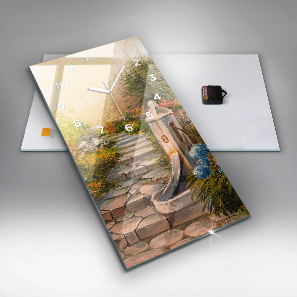 Reloj de cristal vertical Composición al óleo en un bosque - espejomat.es