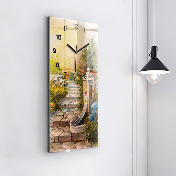 Reloj de cristal vertical Composición al óleo en un bosque - espejomat.es