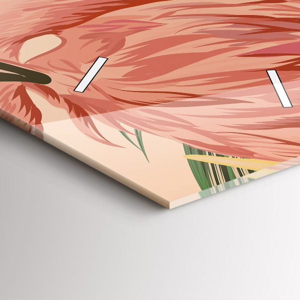 Reloj de vidrio vertical Hojas de palmera tropical - espejomat.es