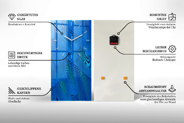 Reloj de vidrio vertical Barco en el agua - espejomat.es