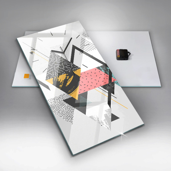 Reloj de cristal vertical Patrón geométrico - espejomat.es