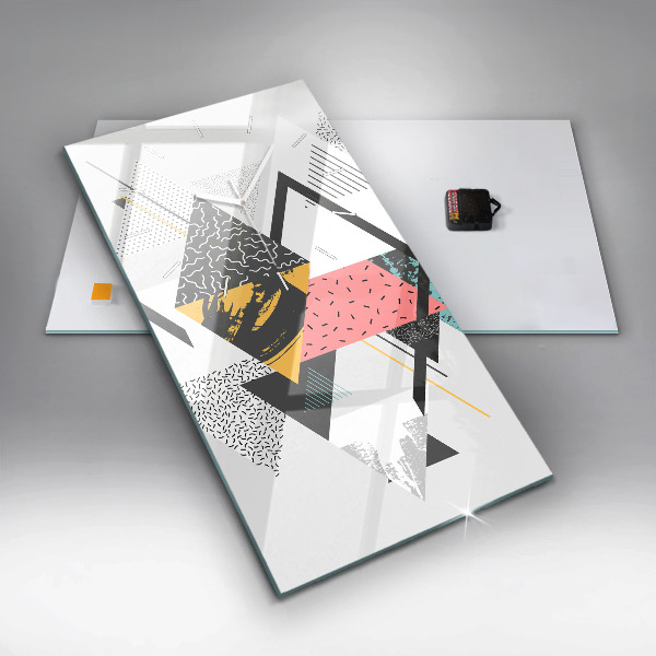 Reloj de cristal vertical Patrón geométrico - espejomat.es