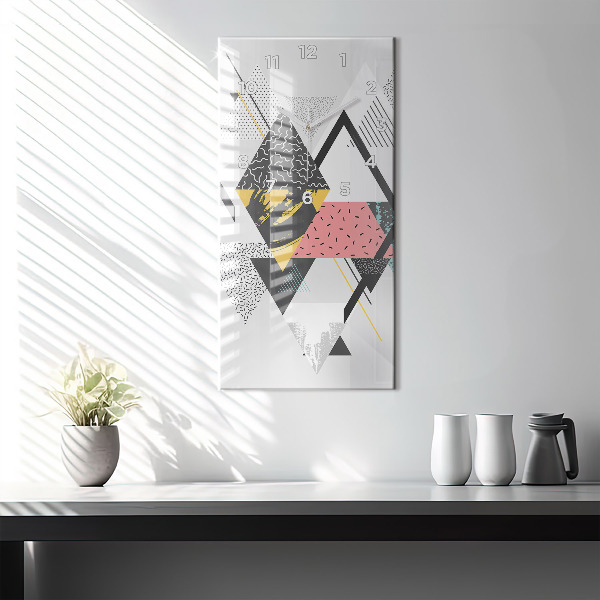 Reloj de cristal vertical Patrón geométrico - espejomat.es