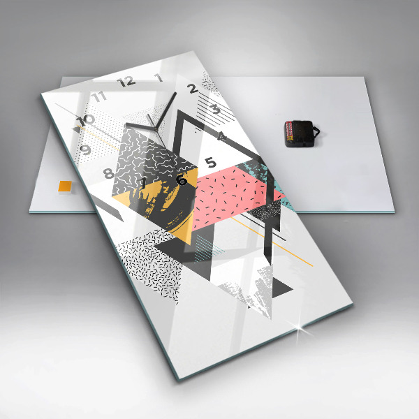 Reloj de cristal vertical Patrón geométrico - espejomat.es