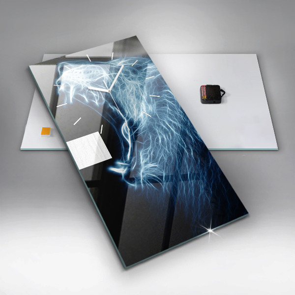 Reloj vertical Lenguaje corporal del león salvaje - espejomat.es