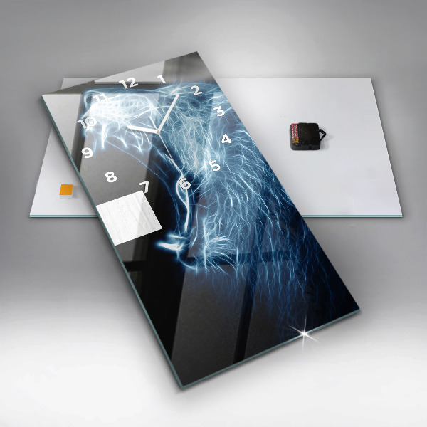 Reloj vertical Lenguaje corporal del león salvaje - espejomat.es