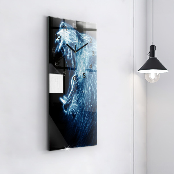 Reloj vertical Lenguaje corporal del león salvaje - espejomat.es