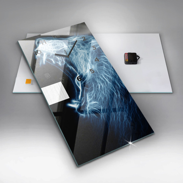 Reloj vertical Lenguaje corporal del león salvaje - espejomat.es