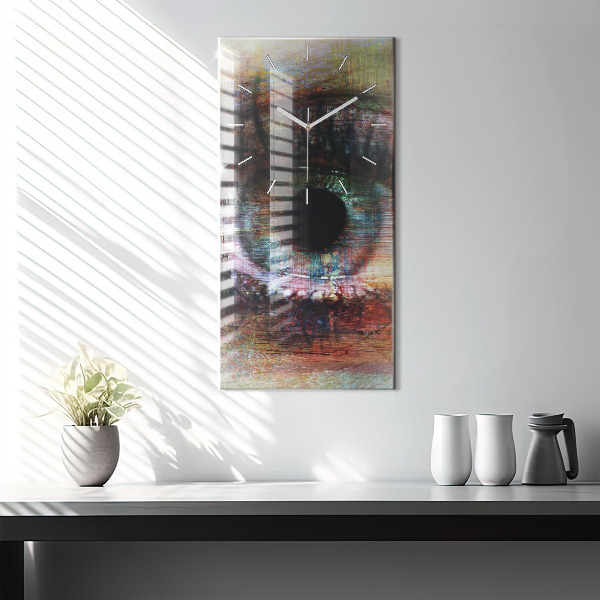 Reloj de cristal vertical Arte callejero Ojo - espejomat.es