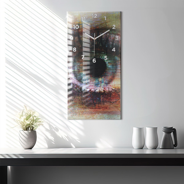 Reloj de cristal vertical Arte callejero Ojo - espejomat.es