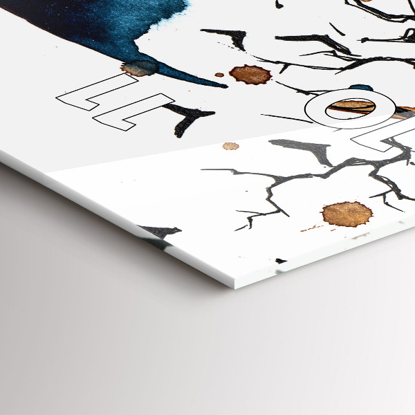 Reloj de vidrio vertical Hombre Lobo Luna Llena y Luna - espejomat.es