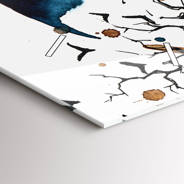 Reloj de vidrio vertical Hombre Lobo Luna Llena y Luna - espejomat.es