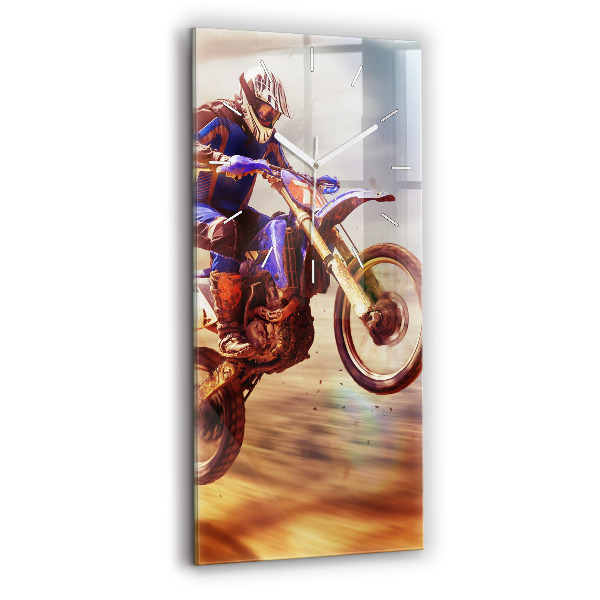 Reloj de vidrio vertical Enduro motocross - espejomat.es