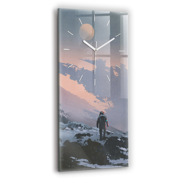 Reloj de cristal vertical Astronautas Vía Láctea - espejomat.es