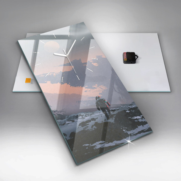 Reloj de cristal vertical Astronautas Vía Láctea - espejomat.es