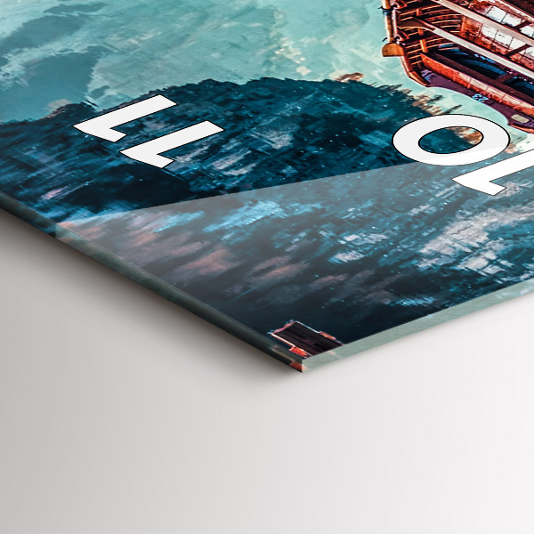 Reloj de vidrio vertical Plataforma y lago - espejomat.es