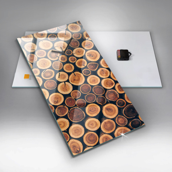 Reloj de cristal vertical Madera - espejomat.es