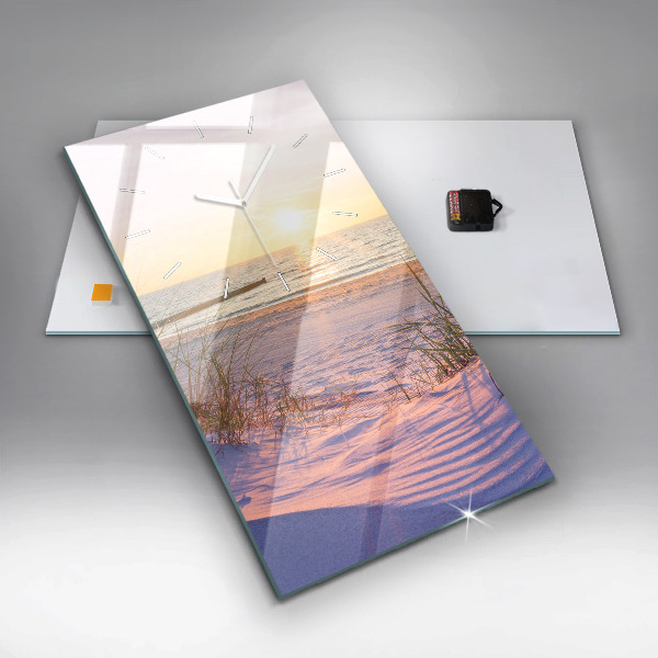 Reloj de vidrio vertical Atardecer en el mar polaco - espejomat.es