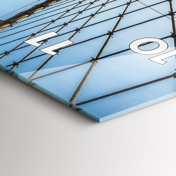 Reloj de cristal vertical Puente de Brooklyn NYC - espejomat.es