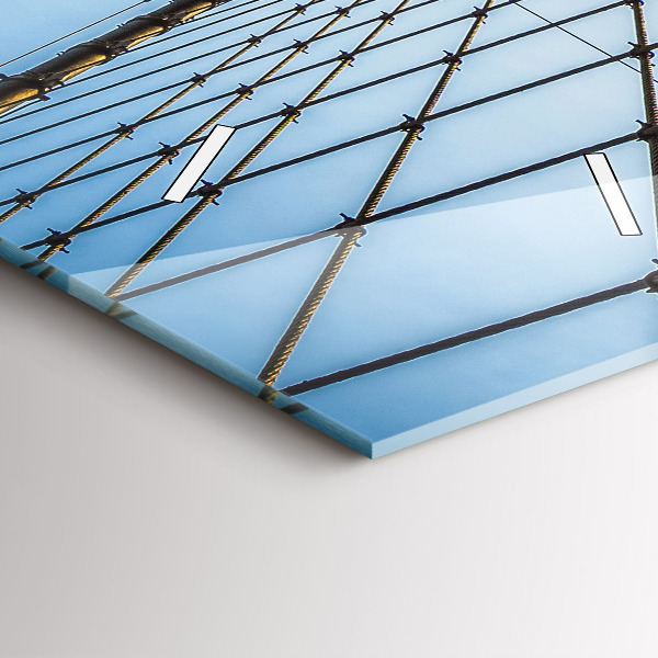 Reloj de cristal vertical Puente de Brooklyn NYC - espejomat.es