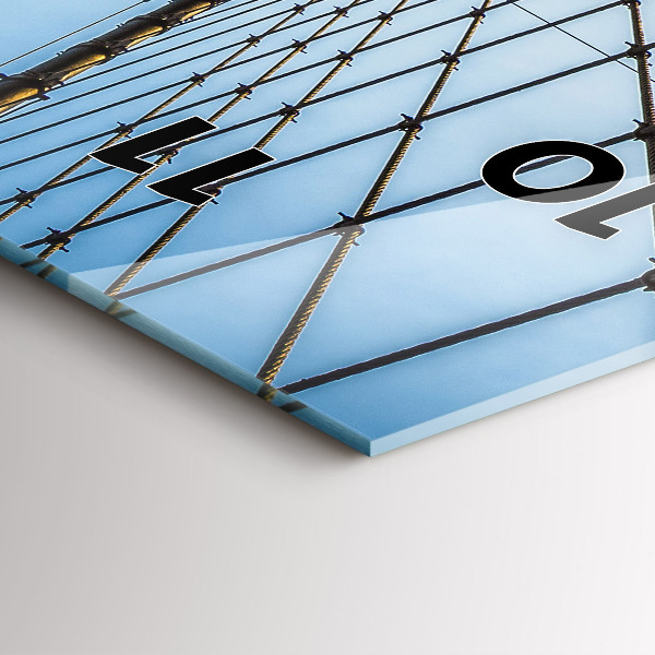 Reloj de cristal vertical Puente de Brooklyn NYC - espejomat.es